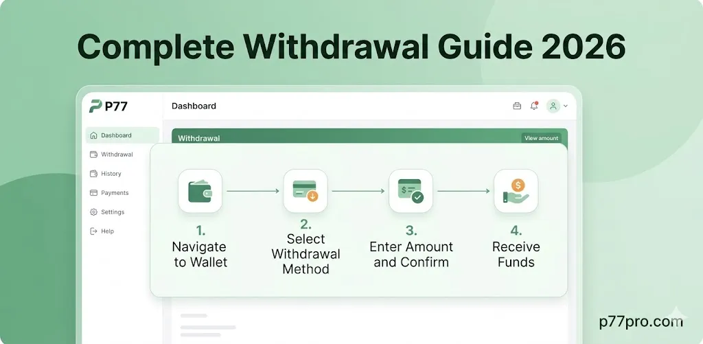 P77 app withdrawal payment methods and secure wallet options